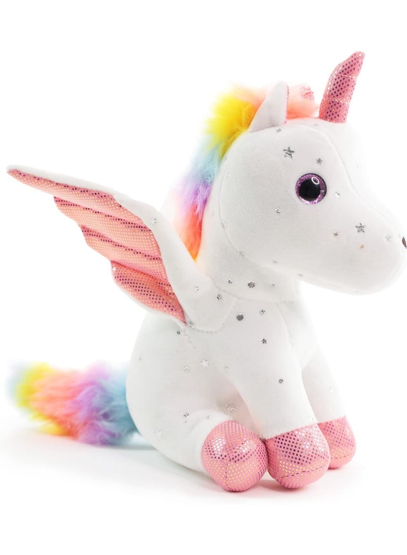 8" Unicorn Stuffed Animal - Cute Plush Toy Gift for 3-8 Years Old Girls, Soft Birthday Present for Baby, Toddler, Kids, Decor (White) - Image 1